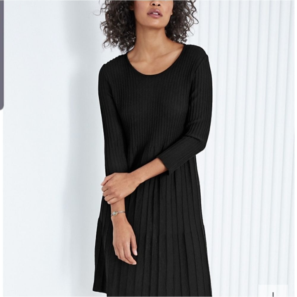 EILEEN FISHER Wool Scoop-Neck Dress  Sz PP